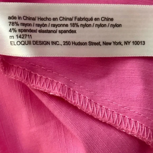 Eloquii Vibrant Barbie Pink Smocked Asymmetric Neck Maxi Dress - Picture 16 of 16